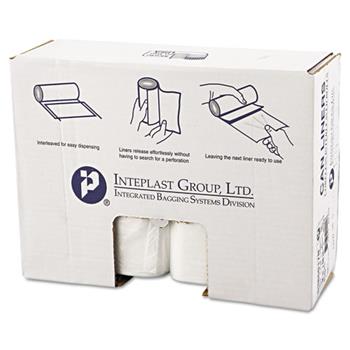 Inteplast Group High-Density Can Liner, 38 x 60, 60gal, 17mic, Clear, 25/Roll, 8 Rolls/Carton