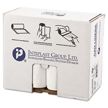 Inteplast Group Low-Density Can Liner, 30 x 36, 30gal, .7mil, White, 25/Roll, 8 Rolls/Carton