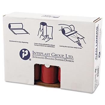 Inteplast Group Low-Density Can Liner, 40 x 46, 45gal, 1.3mil, Red, 20/Roll, 5 Rolls/Carton