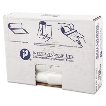 Inteplast Group High-Density Can Liner, 30 x 36, 30gal, 13mic, Clear, 25/Roll, 20 Rolls/Carton