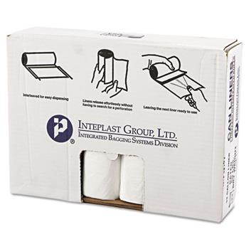 Inteplast Group High-Density Can Liner, 33 x 39, 33gal, 16mic, Clear, 25/Roll, 10 Rolls/Carton