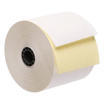 Iconex 2-Ply Carbonless Paper Rolls, 2-1/4&quot; x 90&#39;, White/Canary, 50 Rolls/Carton