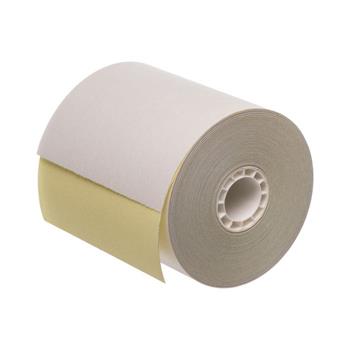 Iconex 2-Ply Carbonless Paper Roll, 3.23&quot; x 90&#39;, White/Canary