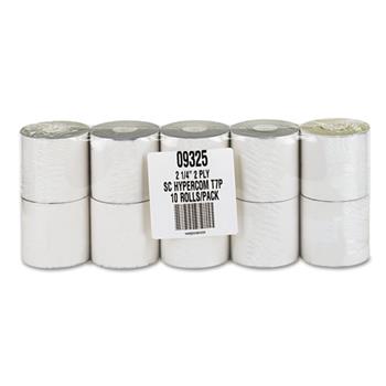 Iconex 2-Ply Carbonless Paper Rolls, 2.25&quot; x 70&#39;, White/Canary, 50 Rolls/Carton
