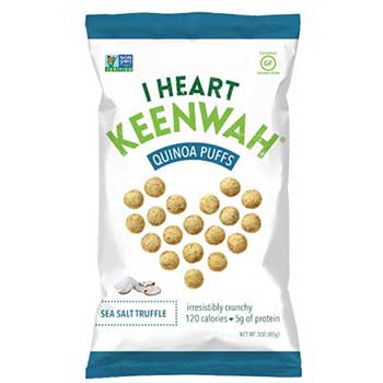 I Heart Keenwah Sea Salt Truffle Quinoa Puffs, 3.0 oz., 12/CS