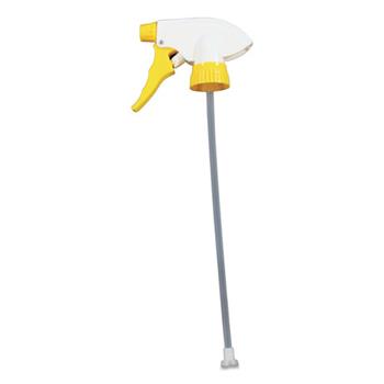 Impact Chemical Resistant Trigger Sprayers, 9.88&quot; Tube, Fits 32 oz Bottles, Yellow/White, 24/Carton