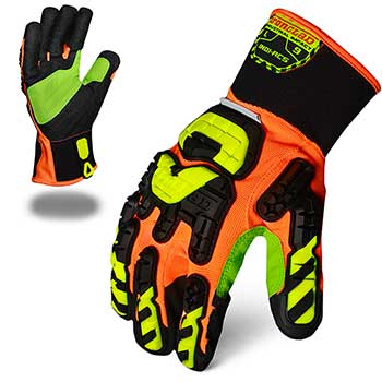 Ironclad Industrial Work Gloves, High Abrasion, Cut 5, Orange, XL