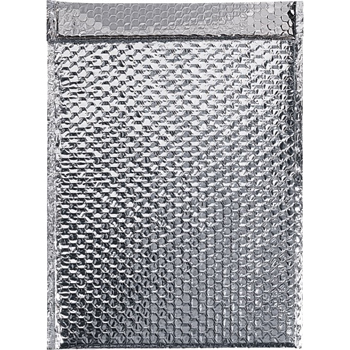W.B. Mason Co. Cool Shield Bubble Lined Self-Seal Mailers, 11 in x 15 in, Silver, 50/Case
