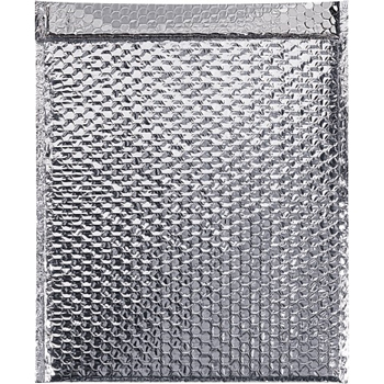 W.B. Mason Co. Cool Shield Bubble Lined Self-Seal Mailers, 18 in x 22 in, Silver, 50/Case