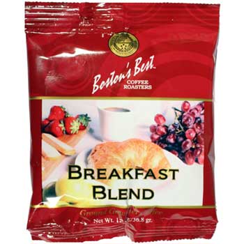 Boston&#39;s Best Coffee Roasters Breakfast Blend Coffee, 2 Ounces, 42/Case
