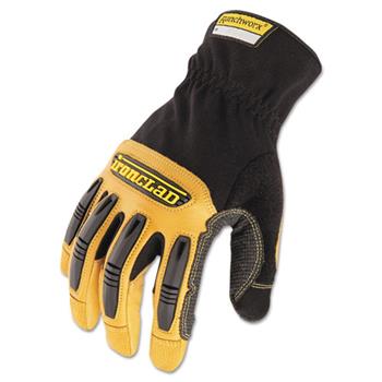 Ironclad Ranchworx Leather Gloves, Black/Tan, Large