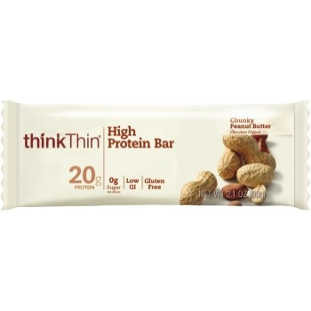 thinkThin Chunky Peanut Butter Bar, 2.1 oz., 10/BX