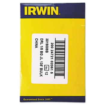 IRWIN Black and Gold HSS Fractional Drill Bit, 1/8&quot;, 135 Degrees