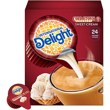 International Delight Coldstone Creamery&#174; Sweet Cream Liquid Coffee Creamer, 0.44 oz. Single-Serve Cups, 24/BX