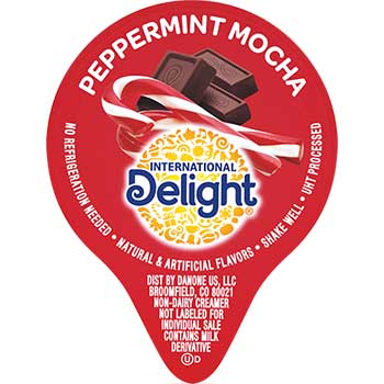 International Delight Peppermint Mocha Liquid Coffee Creamer, 0.44 oz. Single-Serve Cups, 192/CS