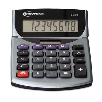 Innovera 15925 Portable Minidesk Calculator, 8-Digit LCD