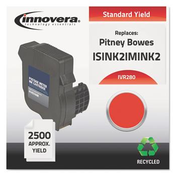 Innovera&#174; Remanufactured Red Postage Meter Ink, Replacement for IM-280 (ISINK2IMINK2), 2,500 Page-Yield