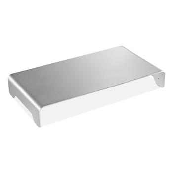 Innovera Slim Aluminum Monitor Riser, 15.75&quot; x 8.25&quot; x 2.5&quot;, Silver, Supports 22 lbs