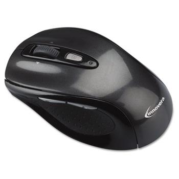 Innovera Wireless Optical Mouse with USB-A, 2.4 GHz Frequency/32 ft Wireless Range, Gray/Black