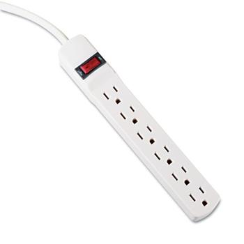 Innovera&#174; Six-Outlet Power Strip, 15 ft Cord, 1.94 x 10.19 x 1.19, Ivory