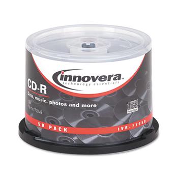 Innovera CD-R Recordable Disc, 700 MB/80 min, 52x, Spindle, Silver, 50/Pack