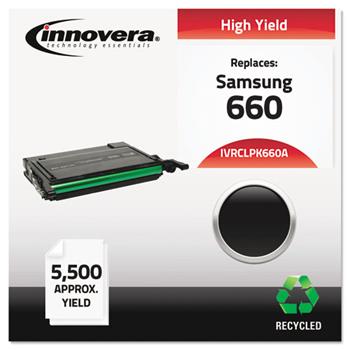 Innovera Remanufactured Black Toner, Replacement for Samsung CLP-K660A, 5,500 Page-Yield