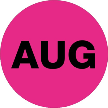 W.B. Mason Co. Months of the Year Labels, AUG, 1 in Circle, Fluorescent Pink, 500/Roll