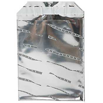 JAM Paper Open End Foil Envelopes with Self-Adhesive Closure, 6 1/4&quot; x 7 7/8&quot;, Silver Film, 100/PK