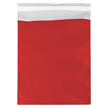 JAM Paper Open End Foil Envelopes with Self-Adhesive Closure, 10&quot; x 13&quot;, Red, 100/PK