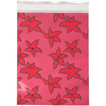 JAM Paper Open End Envelopes with Self-Adhesive Closure, 9&quot; x 12&quot;, Red with Holly Foil, 100/PK