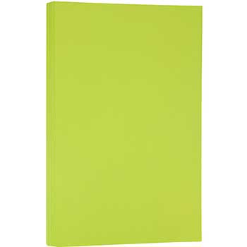 JAM Paper Colored Paper, 24 lb, 8.5&quot; x 14&quot;, Ultra Lime Green, 50 Sheets/Pack