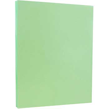 JAM Paper Vellum Bristol Cardstock, 67 lb, 8.5&quot; x 11&quot;, Green, 250 Sheets/Ream