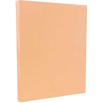 JAM Paper Vellum Bristol Cardstock, 67 lb,  8.5&quot; x 11&quot;, Peach, 250 Sheets/Pack