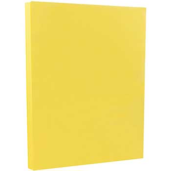 JAM Paper Vellum Bristol Cardstock, 8 1/2&quot; x 11&quot;, 67 lb., Yellow, 250/RM