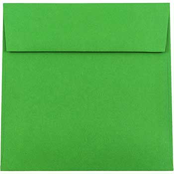 JAM Paper Colored Invitation Envelopes, 6 1/2&quot; x 6 1/2&quot;, Green Recycled, 100/PK