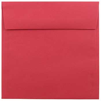 JAM Paper Colored Invitation Envelopes, 6 1/2&quot; x 6 1/2&quot;, Red Recycled, 100/PK