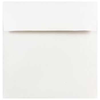 JAM Paper Square Invitation Envelopes, 8&quot; x 8&quot;, White, 100/PK