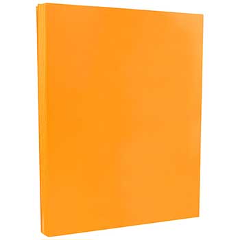 JAM Paper Colored Paper, 24 lb, 8.5&quot; x 11&quot;, Ultra Orange, 100 Sheets/Pack