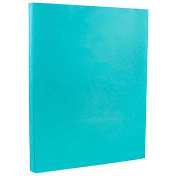 JAM Paper Colored Paper, 24 lb, 8.5&quot; x 11&quot;, Sea Blue, Recycled, 100 Sheets/Ream