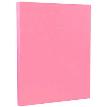 JAM Paper Colored Paper, 24 lb, 8.5&quot; x 11&quot;, Ultra Pink, 100 Sheets/Pack