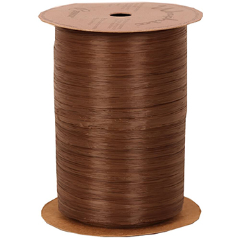 JAM Paper Raffia Ribbon, Matte Chocolate Brown, 100 yd.