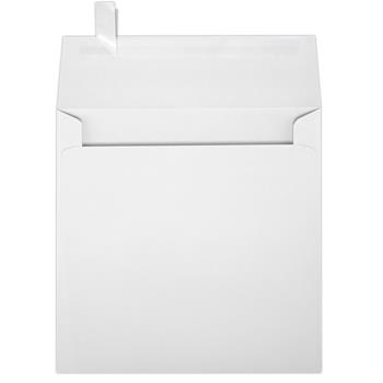 JAM Paper Square Invitation Envelopes, 5-1/2 in x 5-1/2 in, 70 lb, Bright White, Peel and Seal, 50/Pack