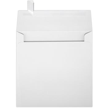 JAM Paper Square Invitation Envelopes, 6-1/2 in x 6-1/2 in, 70 lb, Bright White, Peel and Seal, 250/Pack