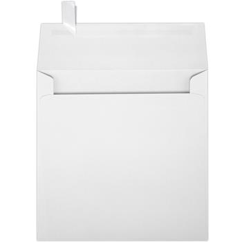 JAM Paper Square Invitation Envelopes, 6-1/2 in x 6-1/2 in, 70 lb, Bright White, Peel and Seal, 50/Pack