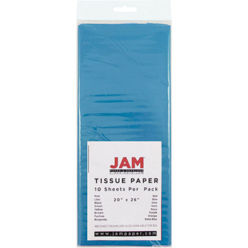 JAM Paper Tissue Paper, Bright Blue, 10/PK