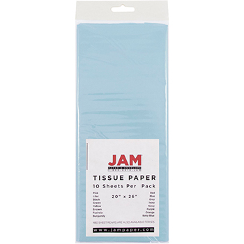 JAM Paper Tissue Paper, Baby Blue, 10/PK