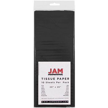 JAM Paper Tissue Paper, Black, 10/PK