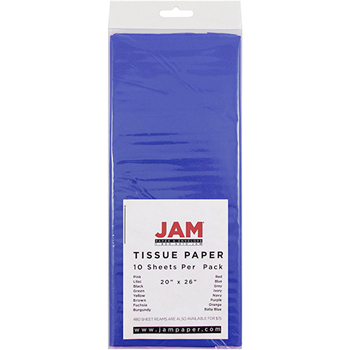 JAM Paper Tissue Paper, Presidential Blue, 10/PK