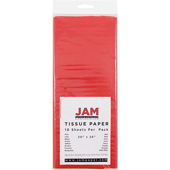 JAM Paper Tissue Paper, Red, 10/PK