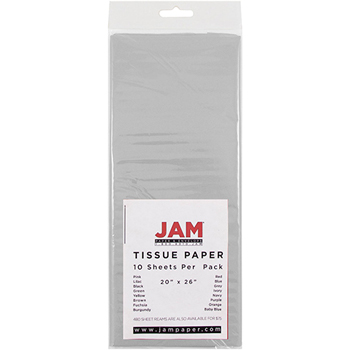 JAM Paper Tissue Paper, Grey, 10/PK